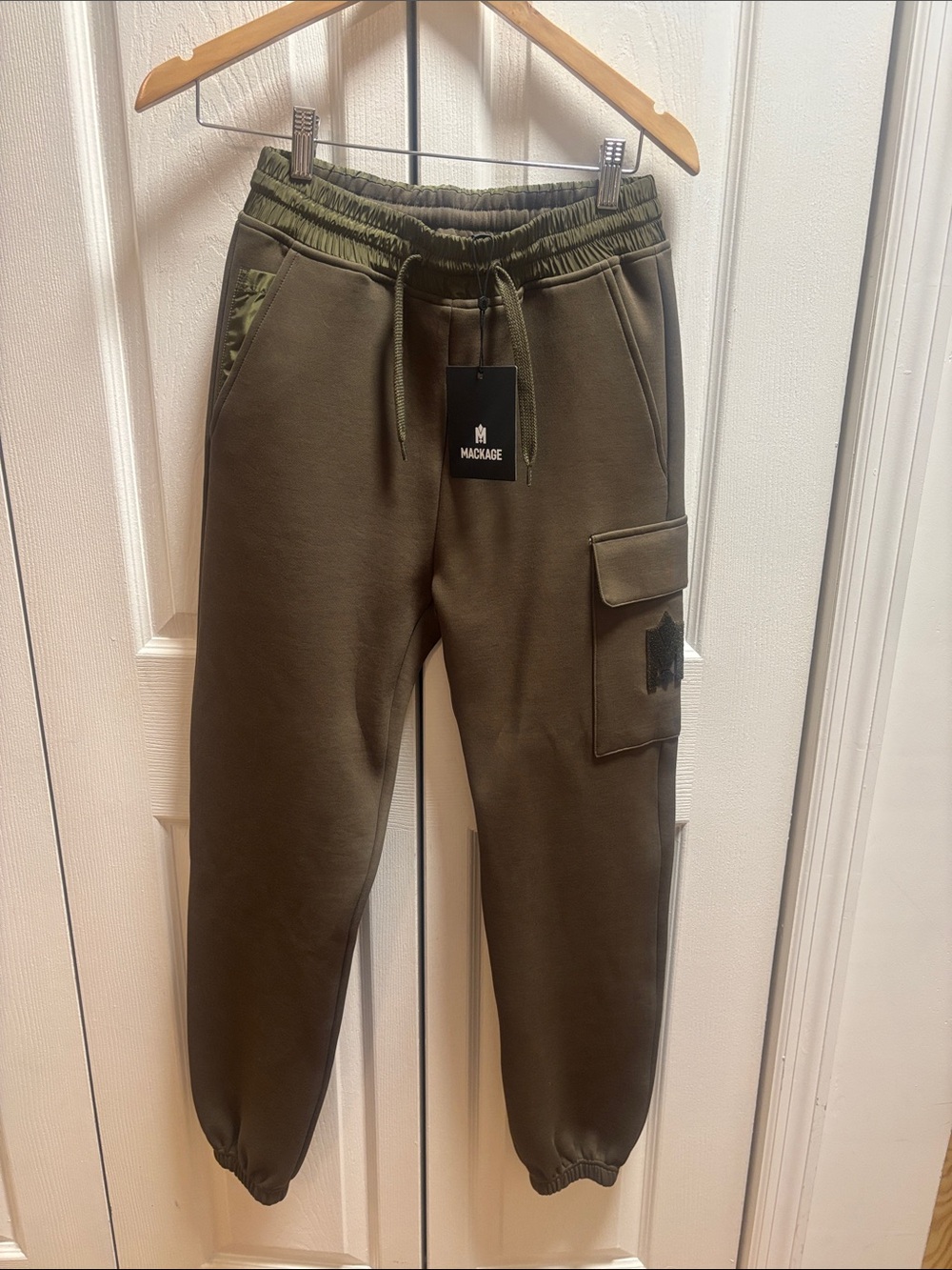 Mackage Unisex Men's or Women’s  Olive Green Cargo Joggers smart